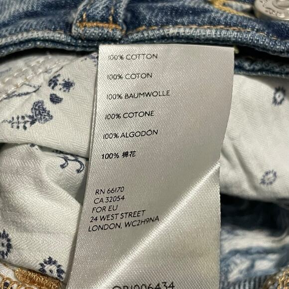 We The Free People Womens 26 Bailey Raw Hem Mini Skirt Blue Medium Wash Denim - Picture 6 of 9